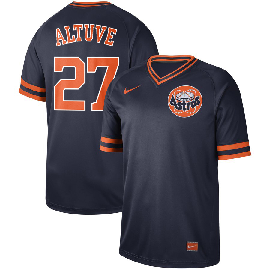 Men's Houston Astros #27 Jose Altuve "Tuve" Navy Cooperstown Collection Legend Stitched MLB Jersey